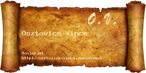 Osztovics Vince névjegykártya