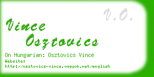 vince osztovics business card
